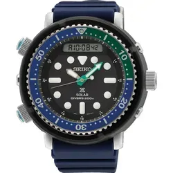 Seiko SNJ039P1 Prospex Sea Herren Taucher Solar Uhr – Blau - Robuste Solar-Taucheruhr mit 20ATM Wasserdichtigkeit. Ideal für Abenteuer und Freizeit, ausgestattet mit langlebigem LumiBrite und energiefreundlichem Quarzwerk.