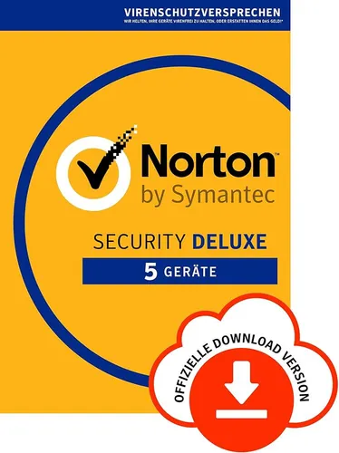 Symantec Norton Security Deluxe - kein ABO für 5 Geräte - Umfassender Schutz ohne Abonnement für bis zu 5 Geräte. Norton Security Deluxe bietet zuverlässige Sicherheitsfunktionen, die Ihre Online-Privatsphäre wahren und einen hohen Schutz vor Bedrohungen gewährleisten.
