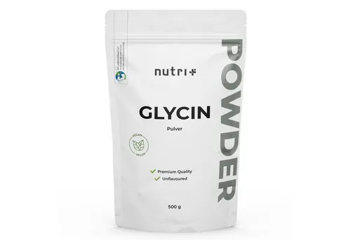 Nutri + Glycin Pulver vegan 500 g - Hochdosiertes Glycine Powder ohne Zusatzstoffe - Hochwertiges Glycin Pulver in praktischer 500 g Verpackung, ideal zur Unterstützung der Ernährung. Lässt sich leicht in Getränke einrühren und ist 100 % vegan, gluten- und laktosefrei.