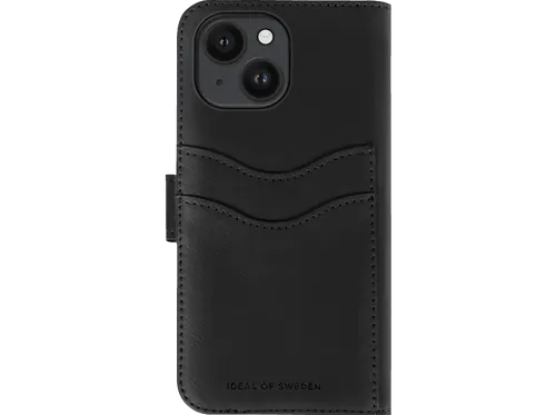 Geldbörsenhülle für Apple iPhone 13/14/16e - IDMWP-I2261-01 (Schwarz) - Taschen für Smartphones & Handys, stylische und praktische Magnet Wallet mit RFID-Schutz für Ihre Karten.