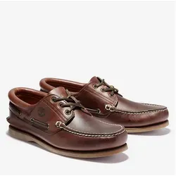 Timberland CLASSIC BOAT 3 EYE PADDED COLLAR Bootsschuh für Herren - Bequeme Bootsschuhe aus hochwertigem Leder. Ideal für Freizeitaktivitäten, mit rutschfester Gummi-Sohle für sicheren Halt auf glatten Oberflächen.