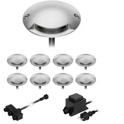 ledscom.de LED Boden-Aufbau-Leuchte Bunda 1-flammig, befahrbar, warm-weiß, 9er Set - Lampen für Außenbereiche, perfekt für blendfreie Beleuchtung und Markierung. Robustes Gehäuse, befahrbar bis 1000 kg, ideal für Einfahrten und Gartenwege.