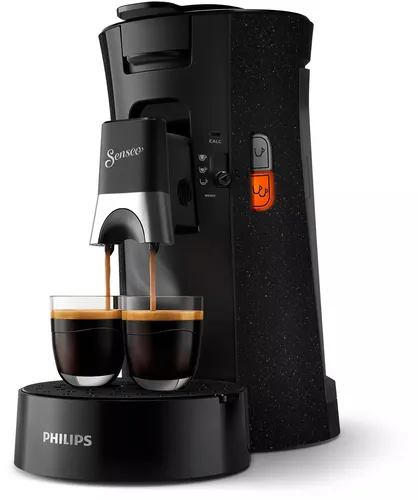 Philips Senseo Select CSA240 - 1-2 Tassen Kaffeepadmaschine, Kaffeestärkewahl Plus und umweltfreundlich aus 37% recyceltem Plastik, Schwarz Eco