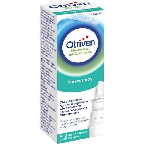 Otriven Meerwasser mit Eukalyptus 20 ML - Arzneimittel zur natürlichen Befreiung der Nase, ideal bei Schnupfen oder Sinusitis. Mit 100% reinem Meerwasser und Eukalyptus für einen Frische-Kick ohne Konservierungsstoffe.