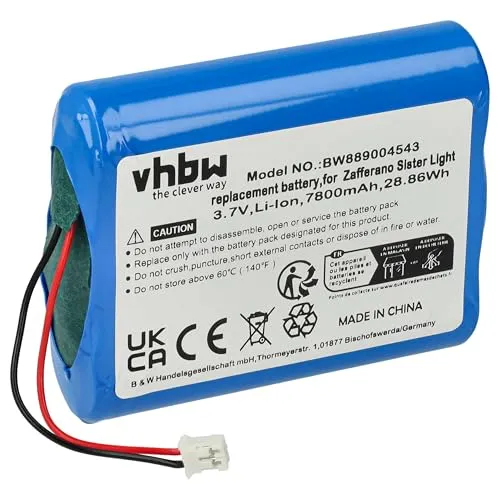 vhbw Akku kompatibel mit Zafferano Sister mini, Light Mini, Light Tischlampe, Nachttischlampe (7800 mAh, 3,7 V, Li-Ion)