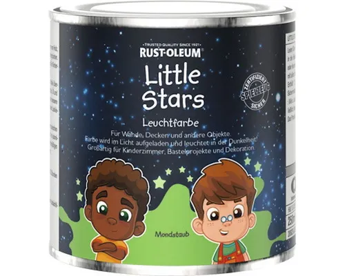 Alpina Lack Little Stars Leuchtfarbe 250ml Hellgrün Möbelfarbe und Spielzeugfarbe