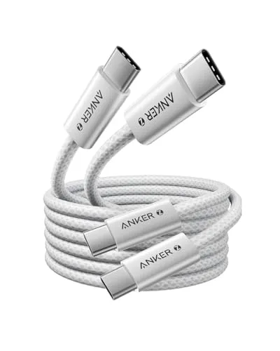 Anker 240W USB C Kabel, [2 Stück 1,8m] PD 3.1 Schnellladekabel USB C auf USB C Kabel, USB C Ladekabel für iPhone 17 Pro Max/iPhone Air/16/15 Serie, Samsung Galaxy S26/S25, MacBook Pro/Air, iPad Pro
