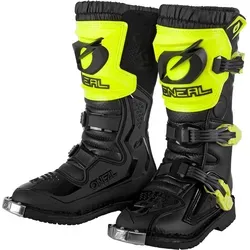 ONeal Rider Kinder Stiefel - Schwarz/Neon-Gelb - 33 EU - Vielseitige MX Stiefel für Kinder mit perfekter Passform und robustem Schutz. Ideal für MX, Enduro und Trail. Leichte Handhabung durch verstellbare Schnallen und hoher Tragekomfort dank gepolsterter Einlegesohle.