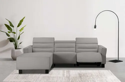 Places of Style Ecksofa Carpari, L-Form, 263 cm - Ecksofa mit manueller oder elektrischer Relaxfunktion, USB-Anschluss und Kopfteilverstellung für ultimativen Komfort. Ideal für stilvolle Wohnräume.