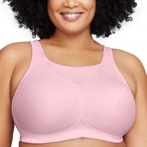 Glamorise Plusgröße Bustier Sport-BH Nr. 1066 - Perfekt Pink, 95I - Funktionsunterwäsche mit optimalem Halt ohne Bügel, ideal für kurvige Frauen. Atmungsaktives Design und verstärkte Körbchen sorgen für Stabilität und Komfort bei jeder Bewegung.
