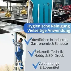 Nanoprotect Isopropanol 99,9% - 5 Liter Reinigungsalkohol - Reinigungsmittel für Dentallabor und 3D-Drucker, hochprozentiger Isopropylalkohol, verdampft rückstandslos und schnell. Ideal zum Lösen von Farbresten und als Verdünnungsmittel.
