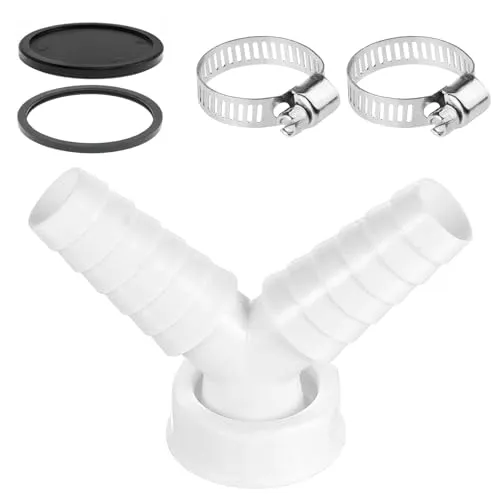 Y-Adapter für Geschirrspüler und Waschmaschine - Praktischer Y-Adapter für den Abfluss, verbindet zwei Geräte mit nur einem Anschluss. Ideal für platzsparende Lösungen in Küchen und Waschküchen, sorgt für eine einfache Installation und minimiert Leckagen.