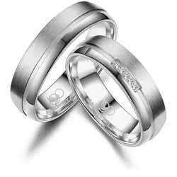 MARRYA Partnerring Titan Ringe Trauringe Eheringe Partnerringe silberfarben 72