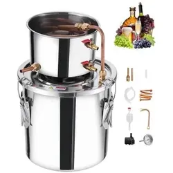 VEVOR Moonshine Still 11,4L - Edelstahl Destilliergerät für Wein - Multikocher: Hochwertiges Destillationsset aus Edelstahl mit 11,4L Kapazität, ideal für die Herstellung von Wein und Spirituosen.
