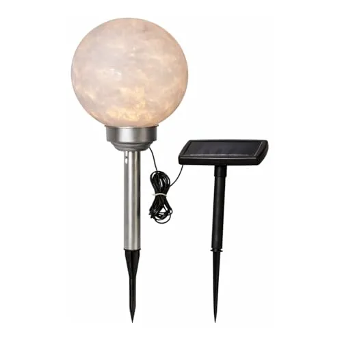 Luna LED Solar Gartenkugel - Witterungsbeständige Gartenlampe mit 2 Lichtmodi: warmweißes Dauerlicht oder rotierendes Lichtspiel. Ideal für stimmungsvolle Abende im Außenbereich.