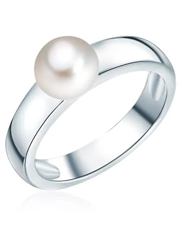 Valero Pearls Perlenring aus Süßwasser-Zuchtperlen, Größe 52 - Eleganter Silberring mit schimmernden Süßwasser-Zuchtperlen, ideal für besondere Anlässe oder als stilvolles Accessoire im Alltag.