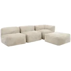 icon Zen Modulares Ecksofa 4 Stück aus Kunstfell - Luxuriöses, flauschiges Sofa in Beige, ideal für Wohnzimmer und Schlafzimmer. Mit einfacher Selbstmontage und hochwertiger Schaumstofffüllung für maximalen Komfort.