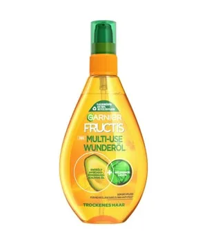 Garnier Fructis Multi-Use Wunderöl für trockenes Haar, 150 ml - Pflegeöl für sofortige Geschmeidigkeit und natürlichen Glanz. Ideal für die einfache Anwendung mit Pumpzerstäuber – kein Ausspülen nötig. Kombiniert wertvolle Öle für eine leichte, nährende Formel.