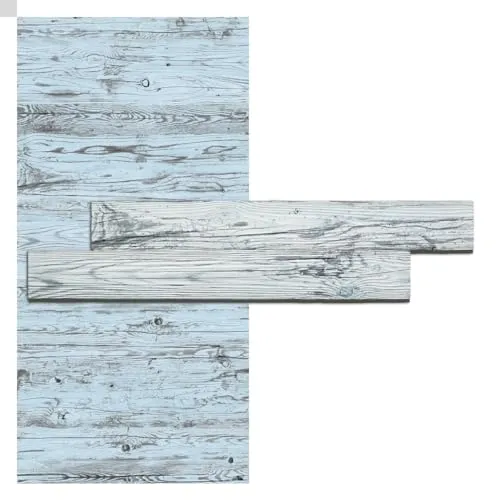 iWerk® – Holzpaneele weiß | Selbstklebende Wandpaneele im Landhausstil | Helle Marmoroptik für die Wand | Natürliche Wandgestaltung für Küche, Garderobe & Wohnzimmer | Wandverkleidung „Gletscher"