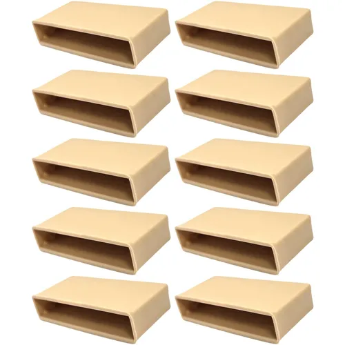 10er Set Einsteck Lattenhalter 53 x 8 mm aus Kunststoff - Praktisches 10er Set Lattenhalter in Beige, ideal für die sichere Befestigung von Lattenrosten in Holzrahmenbetten. Hergestellt aus robustem Kunststoff für langfristige Nutzung.