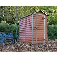 Palram - Canopia Gerätehaus Skylight 121 cm x 177 cm - Gerätehaus aus robustem Polycarbonat und Aluminium, bietet optimalen Schutz vor Witterung und UV-Strahlen, wartungsfrei und ideal für Gartenwerkzeuge und Fahrräder.