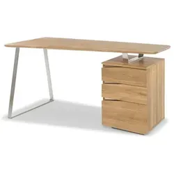 MCA furniture Schreibtisch Tori - Asteiche Massivholz, 3 Schubladen, 150 cm - Kinderschreibtische aus geöltem Asteiche Massivholz, bietet viel Stauraum mit 3 Schubladen und ist ideal für das kreative Arbeiten der Kleinen.