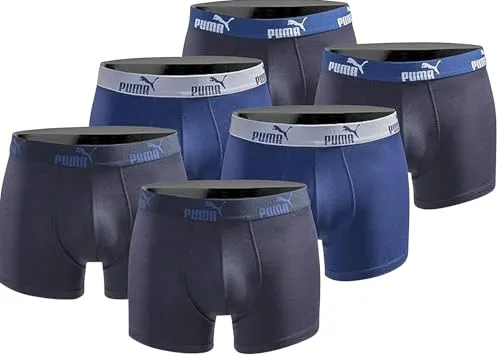 PUMA Boxershort 6er Pack Herren Basic Black Limited Edition - New True Blue- Gr.S