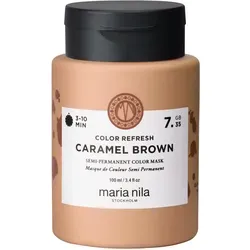 Maria Nila Colour Refresh Caramel Brown 7.35 – Farbauffrischende Haarmaske für warmes Karamellbraun - Masken zur Auffrischung der Haarfarbe – Intensiviert warmes Karamellbraun, pflegt und nährt dein Haar, verleiht seidigen Glanz und reduziert Frizz, ganz ohne Sulfate.