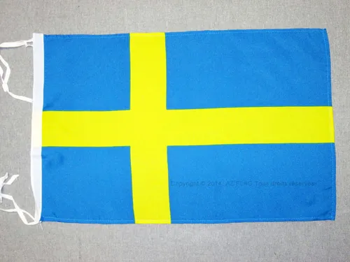 FLAGGE SCHWEDEN 45x30cm mit kordel - SCHWEDISCHE FAHNE  30 x 45 cm - flaggen AZ