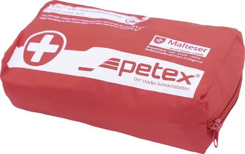 Petex 10.029 Verbandtasche - Handliche Kfz-Erste-Hilfe-Tasche - Verbandskasten DIN 13164, wasserabweisend und ideal für Autos, sorgt für Sicherheit unterwegs.