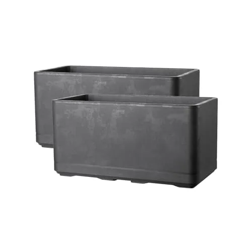Kreher XL Pflanzkasten Cosmo mit Rollen und Wasserstandanzeige - Garten-Zubehör mit modernem Design und praktischen Details, wie integrierter Wasserstandsanzeige und Rollen für einfache Handhabung, ideal für Garten, Terrasse und Gewerbe.