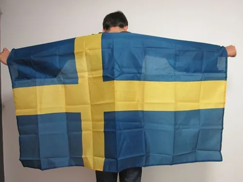 UMHANGFLAGGE SCHWEDEN 150x90cm - SCHWEDISCHE CAPE FAHNE 90 x 150 cm - flaggen AZ