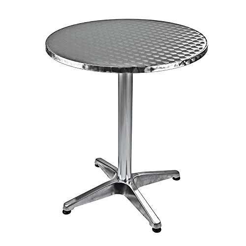 Alu Bistrotisch rund Ø 60 cm - H 70 cm - Tisch für Garten und Balkon, wetterfest und leicht, ideal für gemütliche Stunden im Freien.