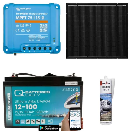a-TroniX Solaranlage Wohnmobil 220W - Caravan-Zubehör mit 100Ah Lithium Batterie und Victron MPPT Laderegler für optimale Energieeffizienz und Unabhängigkeit unterwegs.