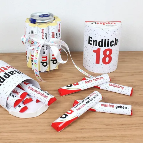 nikima Packpapier PAPIER SET - Duplo Endlich 18 Geburtstag Geschenk