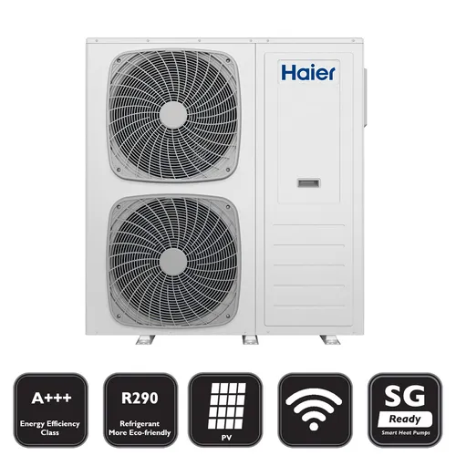 Haier Monoblock Luft-Wasser Wärmepumpe HPM Nd2 R290, 16 kW - Wärmepumpe, energieeffiziente Heizung und Brauchwasserbereitung mit umweltfreundlichem R290-Kältemittel für nachhaltige Wärme.