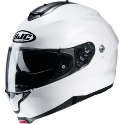 HJC C91N Solid Klapphelm 2XL - Weiß - Motorradhelm mit fortschrittlicher Polycarbonat-Verbundschale für Leichtigkeit und Komfort. Wechsel zwischen Voll- und Offene Schale dank drehbarem Kinnbügel möglich.
