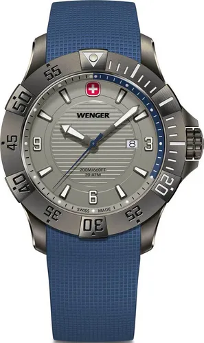 WENGER Herren Armbanduhr Seaforce - Swiss Made, Wasserdicht bis 200 m - Armbanduhren für Herren: Sportliche Eleganz mit präzisem Schweizer Quarzwerk, robustem saphirbeschichtetem Glas und wasserdicht bis 200 m - der perfekte Begleiter für Abenteuer.