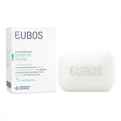 Eubos Sensitive Fest - Seifenfreies Waschstück - Medizinische Körperpflege für normale und trockene Haut, ideal zur schonenden Reinigung empfindlicher Haut mit beruhigendem Panthenol und Allantoin.
