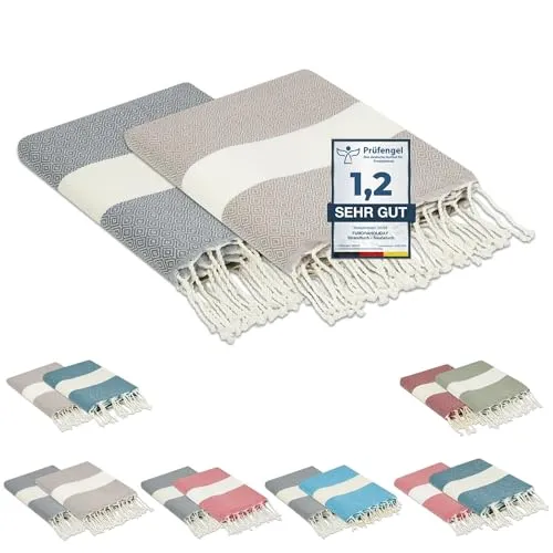 furora HOLIDAY Strandtuch groß 100x200 cm - Strandtuch aus 100% recycelter Baumwolle, ideal für Strand, Sauna und Picknick. Leicht und kompakt, passt in jede Tasche - perfekt für Abenteuer und entspannte Tage!