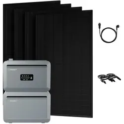 Growatt NEXA 2000 All-in-One Speicher für Balkonkraftwerke - Powerstation mit 4 x 500W JA Solar Modulen, 2600W PV-Eingangsleistung und integrierter Off-Grid-Funktion für zuverlässige Notstromversorgung.