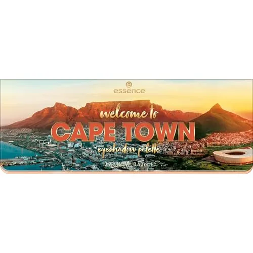 essence welcome to CAPE TOWN eyeshadow palette, Lidschatten, Mehrfarbig, 12 Farben, schimmernd, farbintensiv, vegan, ohne Mikroplastikpartikel, Nanopartikel frei, ohne Parfüm, 1er Pack (12.2g)