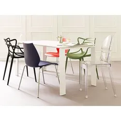 Kartell Tisch Four Gestell Stahl weiß lackiert, Designer Ferruccio Laviani, 158x72x79 cm