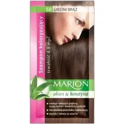 Marion Hair Dye Shampoo with Aloe and Keratin Semi-Permanent Color 58 Medium Brown