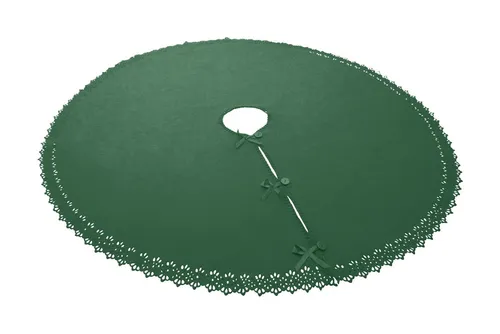 wometo Baumteppich Weihnachtsbaumdecke / Baumunterlage mit Knöpfen & Satin-Schleifen, Rund, OEKO-TEX®, Tannenbaum-Decke mit Knöpfen & Satin-Schleifen