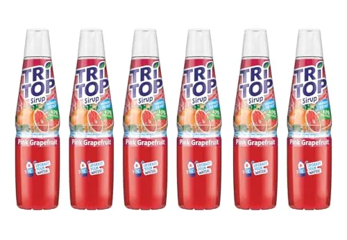 TRi TOP Getränkesirup Pink Grapefruit 6 x 600ml - Leckere Erfrischung für heiße Tage! Mit TRi TOP Sirup zaubern Sie ca. 5 Liter köstliches Getränk. Ideal für Wassersprudler und vielseitig einsetzbar in Cocktails und Desserts. Genießen Sie den fruchtigen Geschmack mit weniger Zucker!
