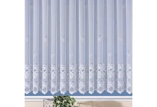 Weckbrodt Gardine Basel, Kräuselband - Fertiggardinen mit elegantem Jacquardmuster, halbtransparent und pflegeleicht bei 30°C. Ideal für stilvolle Fensterdekoration in jedem Raum.
