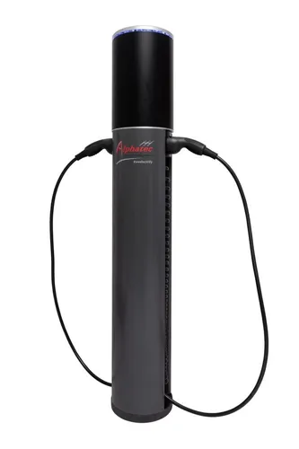 Alphatec Ladesäule Twin 2x11kW AL2eM-S - Effiziente Ladesäule für Elektrofahrzeuge mit 2 Ladepunkten, ideal für den professionellen Einsatz. Robuste Bauweise mit 11 kW Leistung pro Punkt und 5 m Kabel.