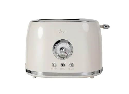 Bkitchen nostalgia 200 Toaster cremeweiß (422017) - elegantes Retro-Design, ideal für stilvolles Frühstücksvergnügen