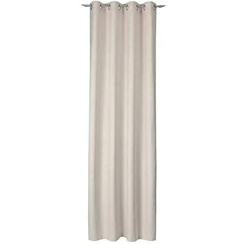 Joop! Ösenvorhänge Emboss beige - 140x250 cm - Schiebevorhänge in elegantem Beige, mit hochwertiger Prägung für einen stilvollen Look und perfekten Lichtschutz.